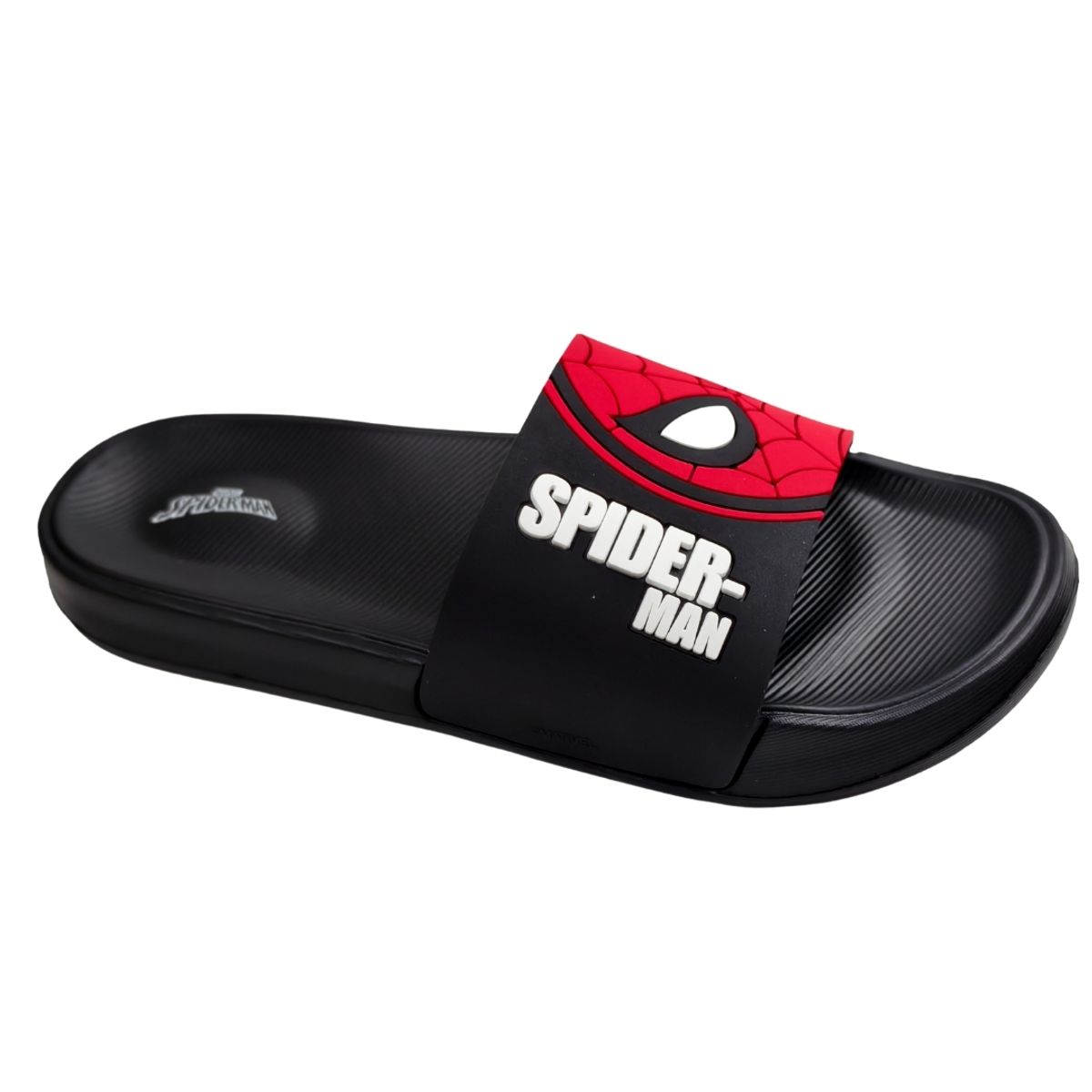 MARVEL - Sandalias Hombre Playeras Spiderman Negro