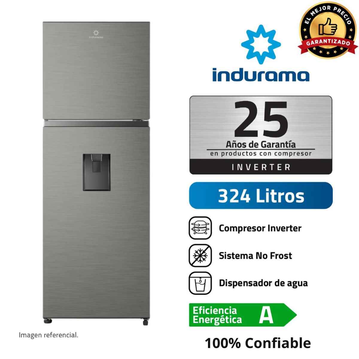 INDURAMA - Refrigeradora Con Dispensador Croma 324lt Ri-439di