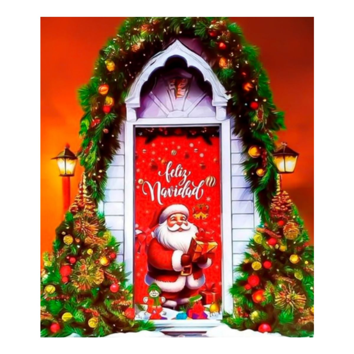 CUTE - FUNDA DE PUERTA CON DISEÑO NAVIDEÑO