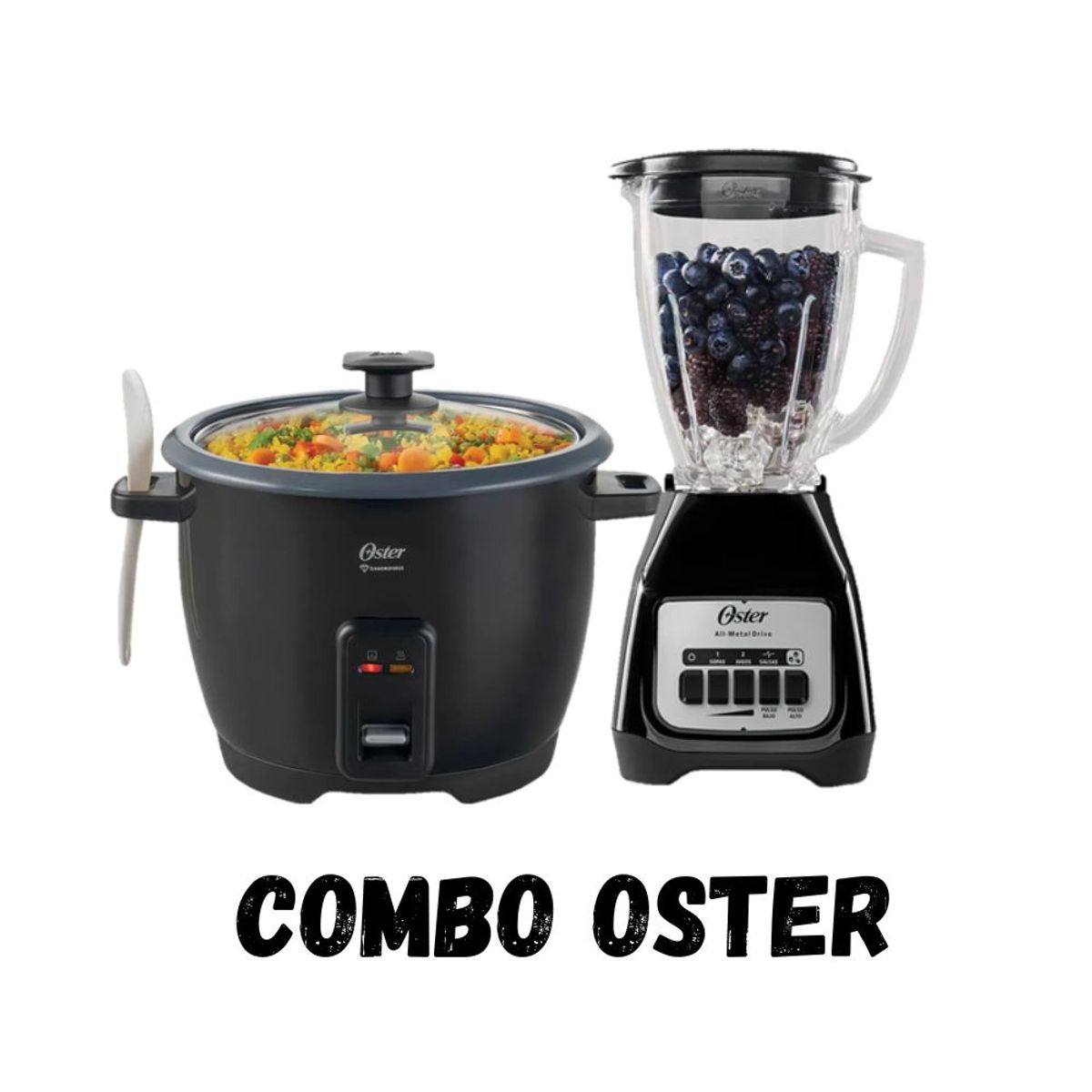 OSTER - Combo OSTER Licuadora BLSTKAG-PBP y Olla Arrocera CKSTRCB100FBLK