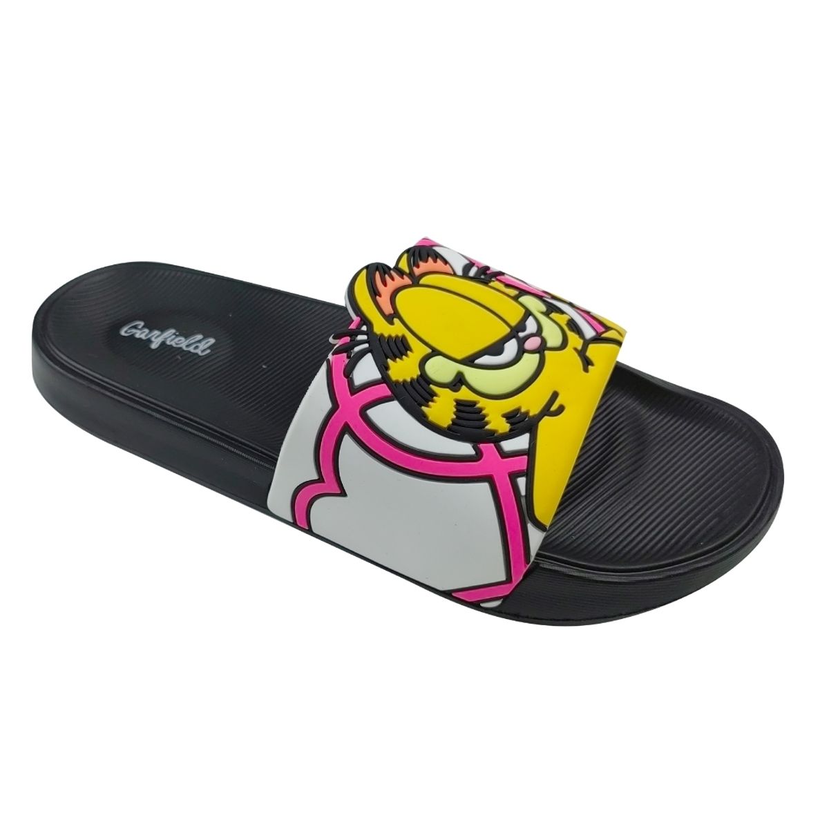 GARFIELD - Sandalias Mujer Playeras Garfield Negro