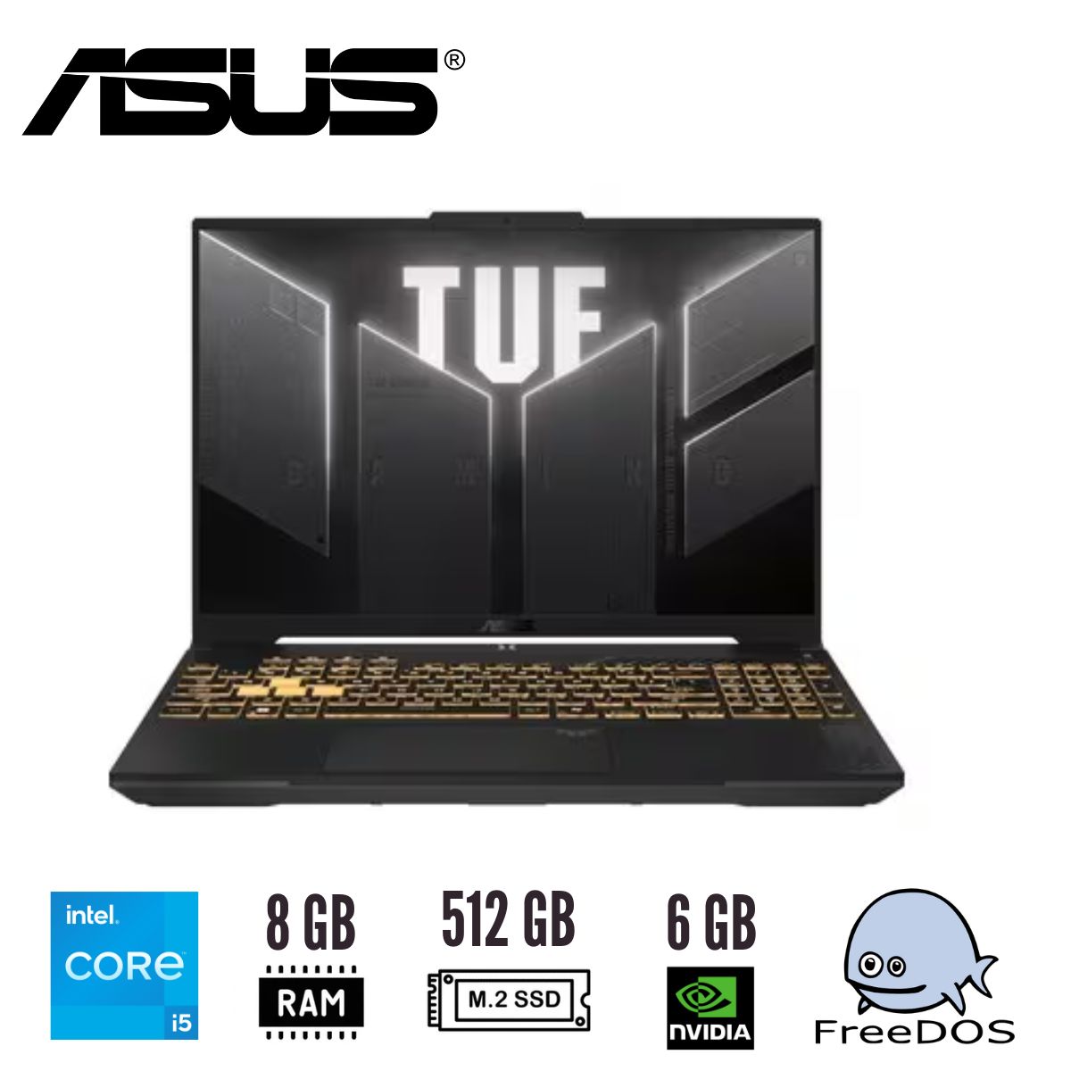 ASUS - Notebook ASUS TUF Gaming F16 FX607VU-RL001 16" Core 5 210H 8GB 512GB RTX 4050 6GB FreeDOS