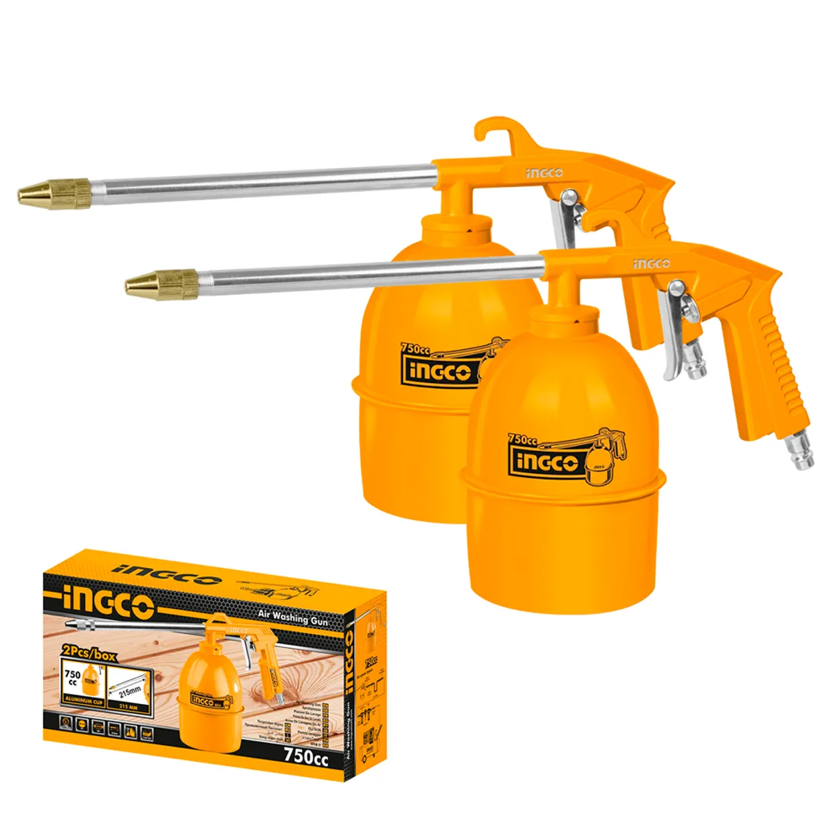 INGCO - Pistola Pulverizadora INGCO AWG1001  0.75L 58 PSI Caja x2