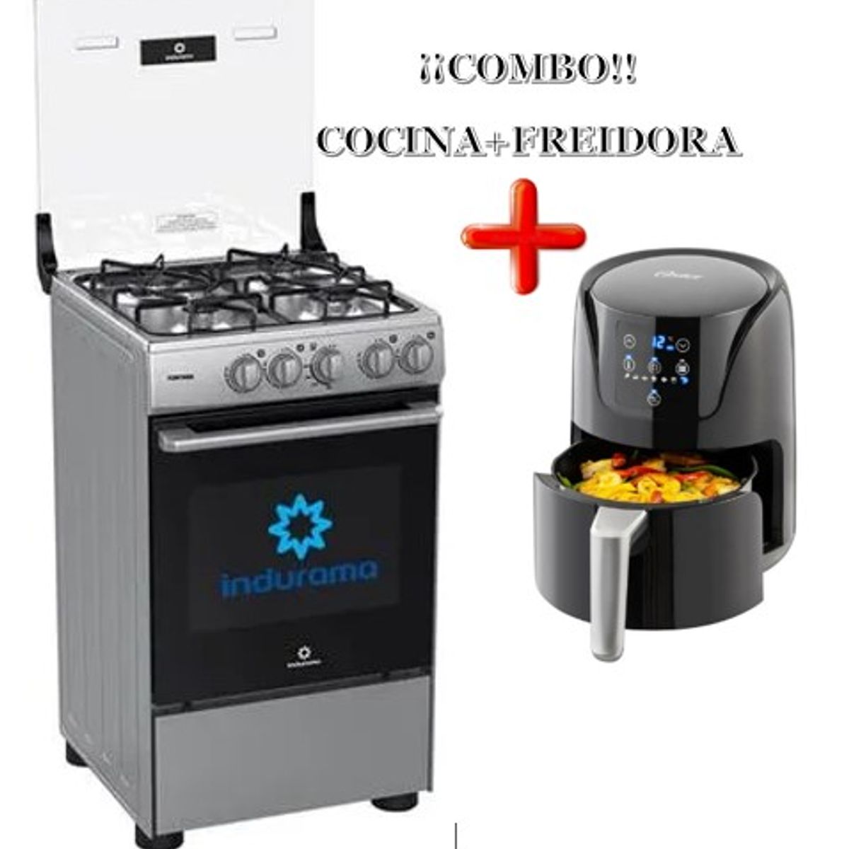 INDURAMA - COCINA A GAS INDURAMA 4 QUEMADORES FONTANA+ FREIDORA OSTER 1.8L