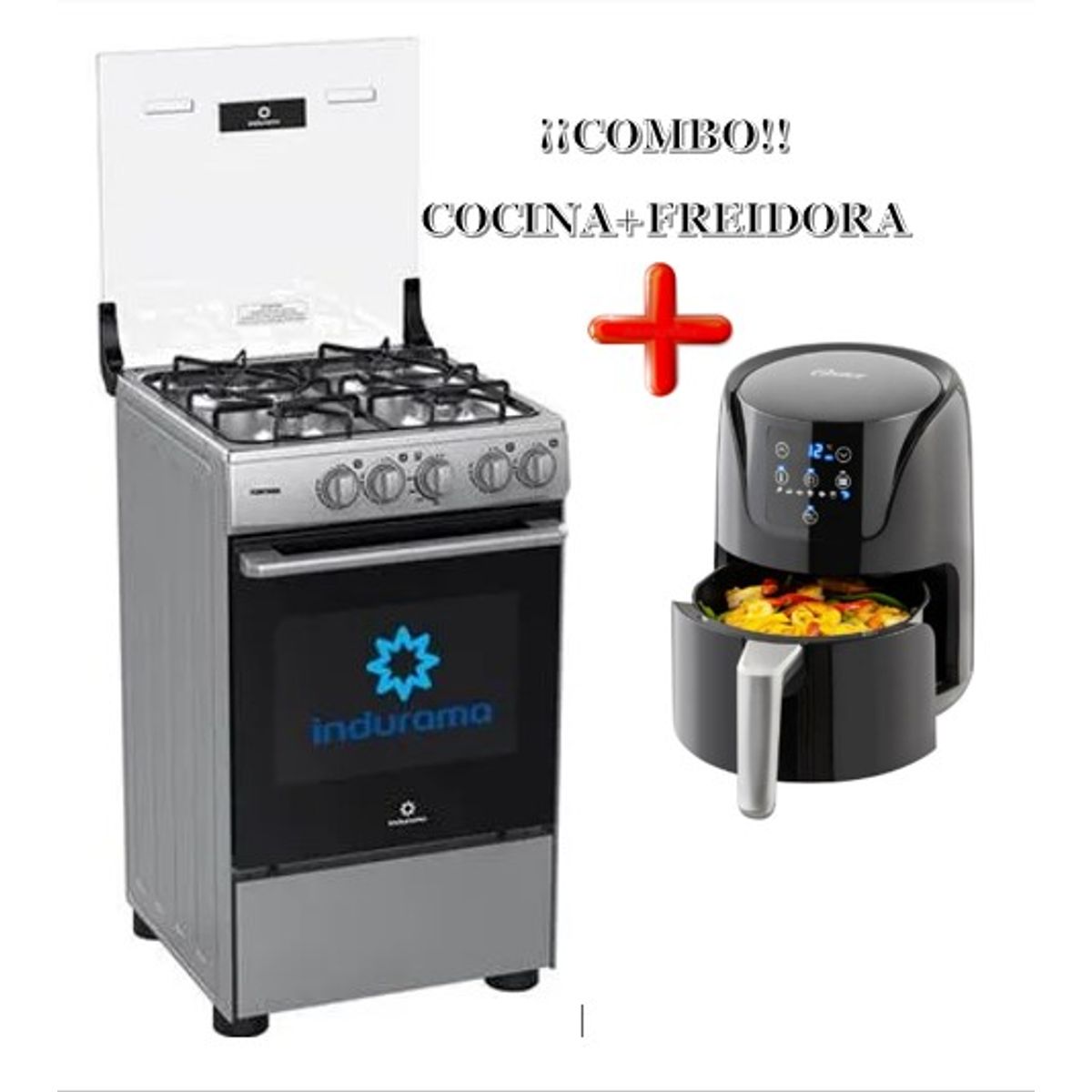INDURAMA - COCINA A GAS INDURAMA 4 QUEMADORES FONTANA+ FREIDORA OSTER 1.8L