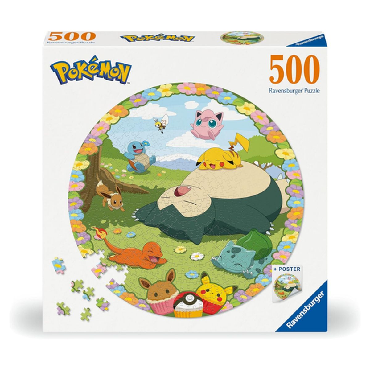 RAVENSBURGER - Rompecabezas circular 500 piezas modelo Pokémon floreciente