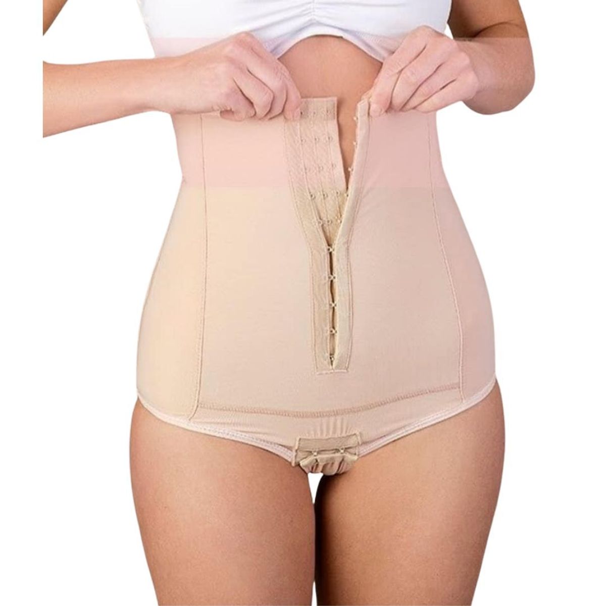GENERICO - Faja post parto natural y cesárea con tirantes beige S