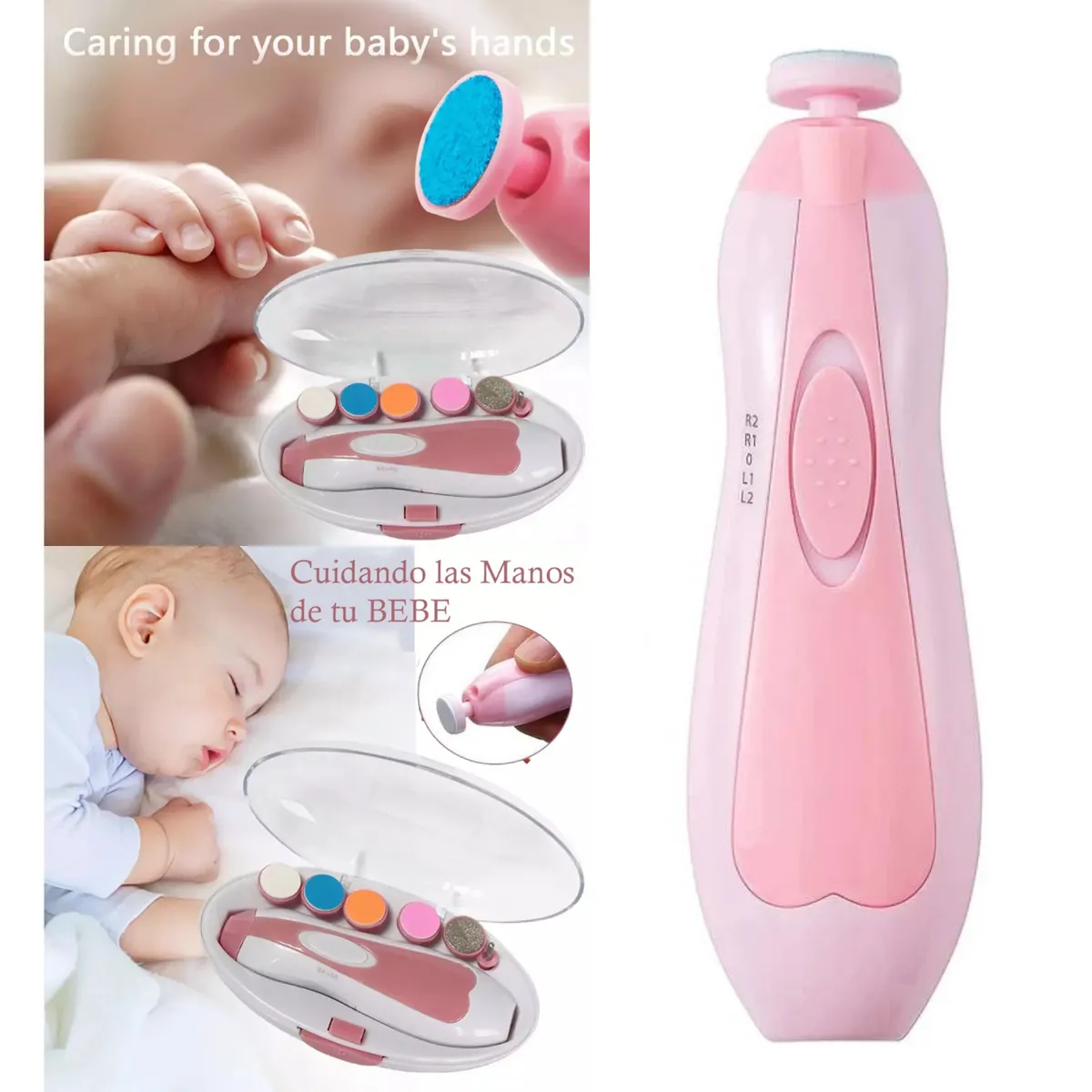 LH ELECTRONIC - Kit de Cortauñas Portátil Seguros para Bebes ROSADO