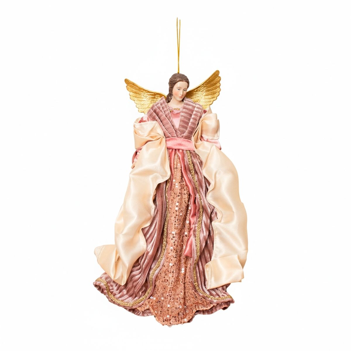 PANORAMA HOGAR - Ángel Decorativo Rosado para Colgar 35CM de Poliresina