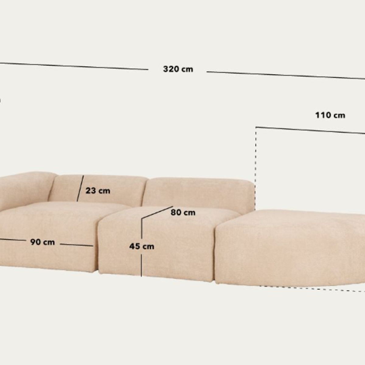 VENTITAS HOME - Sofá Seccional Sam Ventitas Home gris oscuro