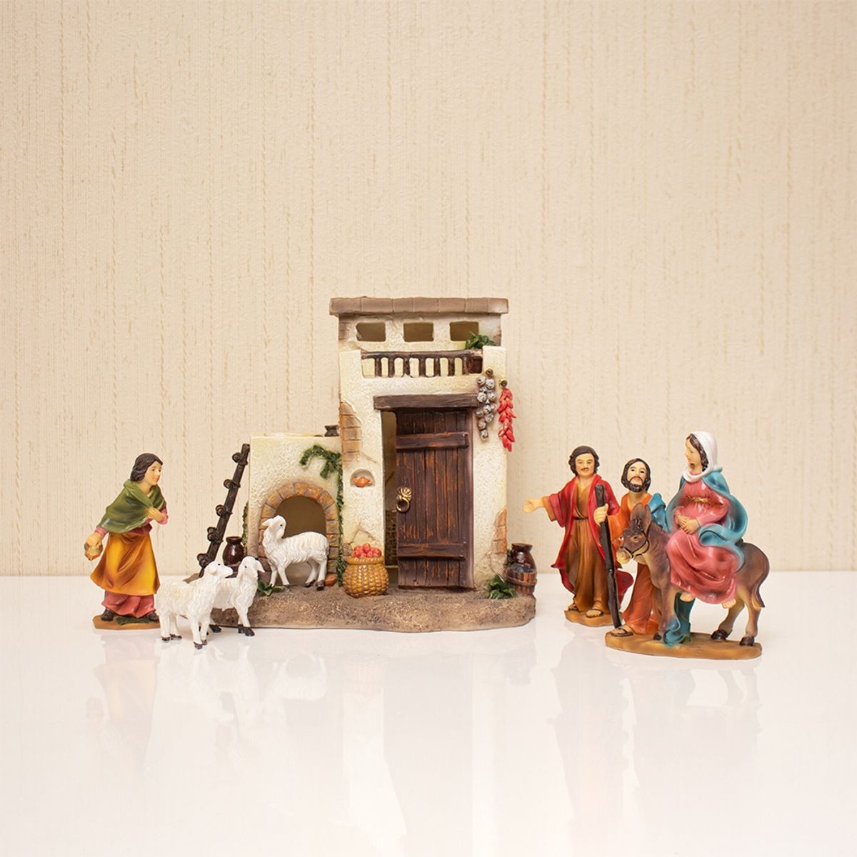 PANORAMA HOGAR - Nacimiento La Jornada con Establo 20CM Poliresina