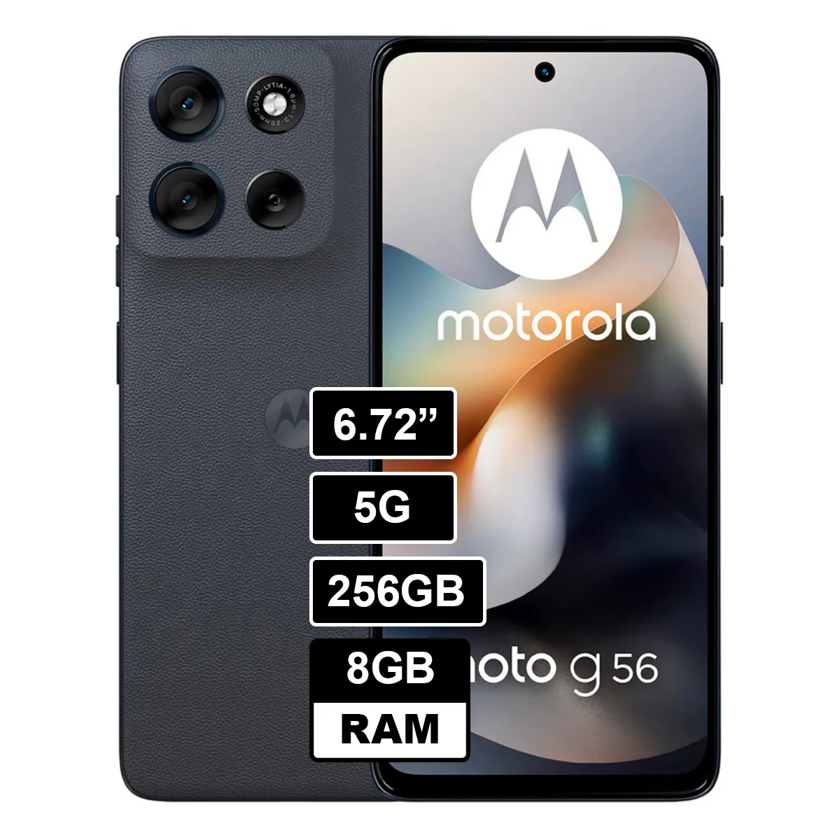 MOTOROLA - Celular Motorola G56 5G 8GB RAM 256GB cámara principal 50MP + 8MP frontal 32MP Negro