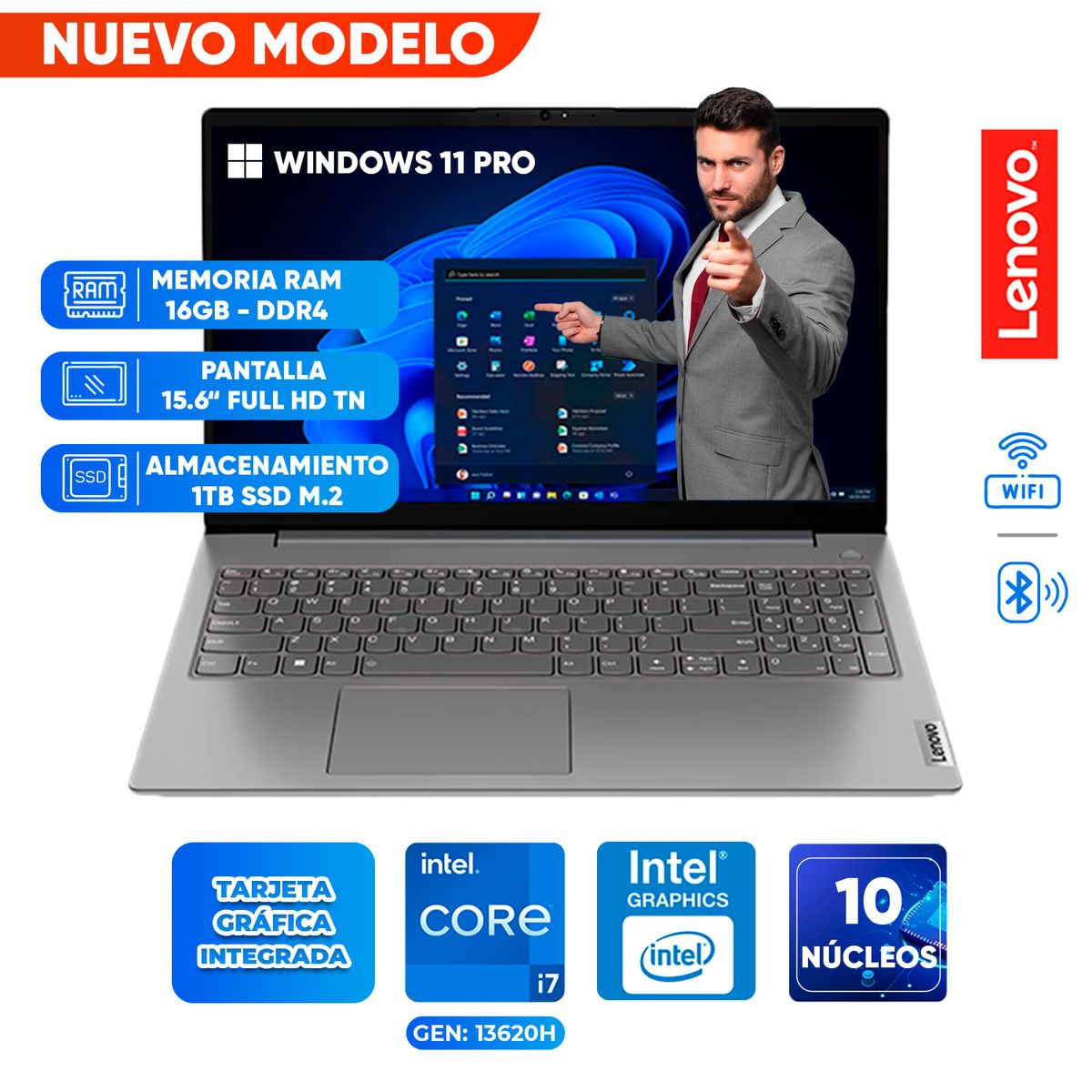 LENOVO - Laptop Lenovo V15 G4 IRU, Core i7-13620H, 16GB DDR4, 1TB SSD, 15.6 FULL HD TN