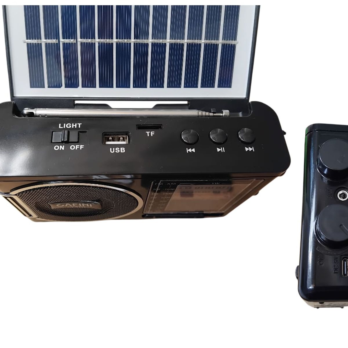 CAFINI - Radio Portatil Con Panel Solar Usb Linterna Bluetooth R41T