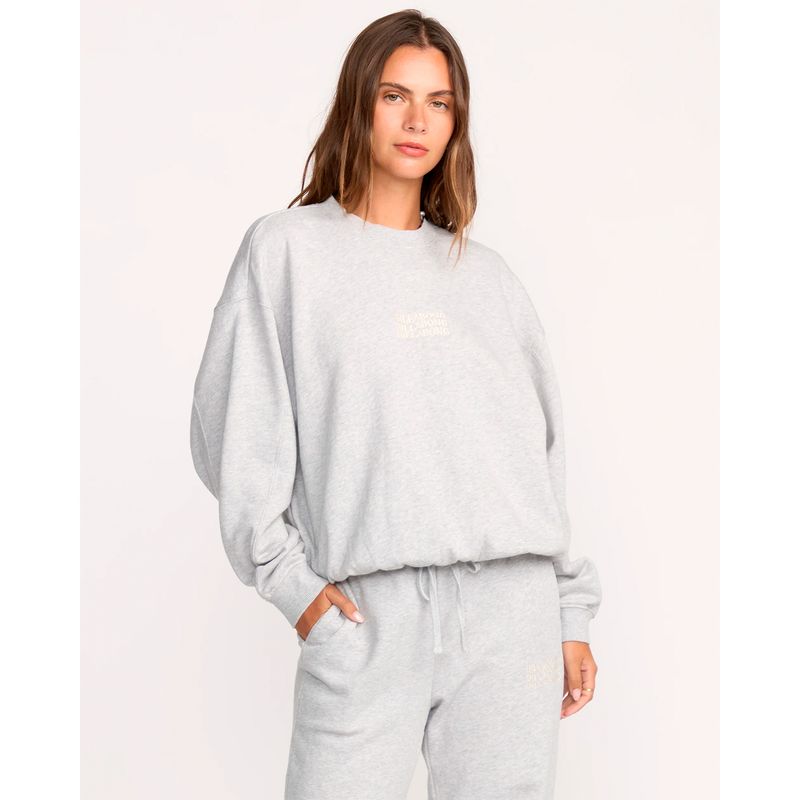 BILLABONG - Polera Billabong Mujer So Sunny Kendal Crew Gris BILLABONG