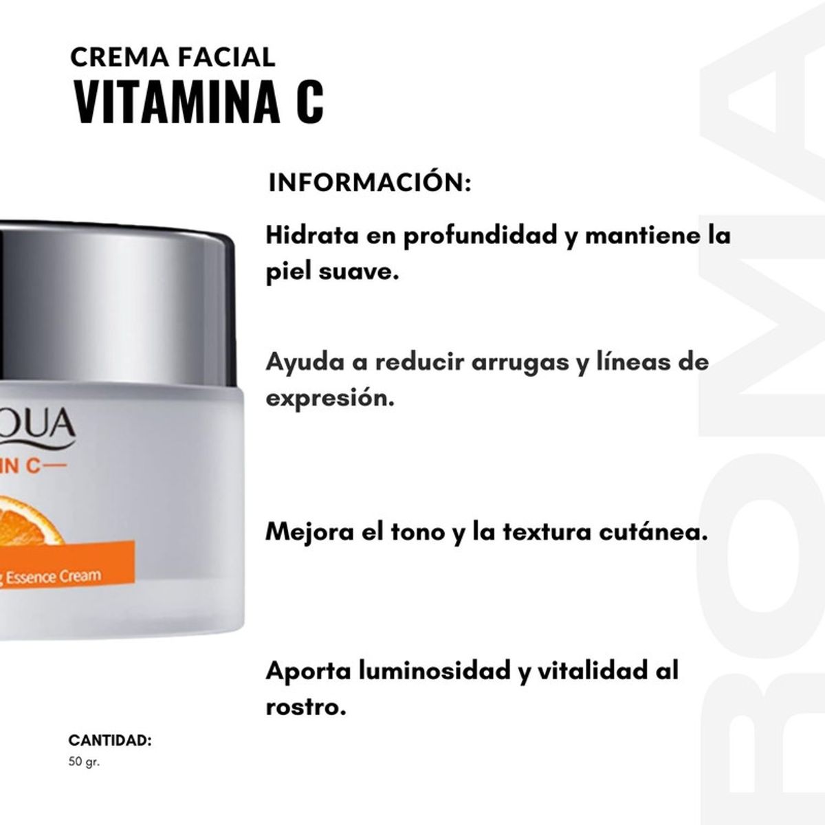 BIOAQUA - CREMA FACIAL VITAMINA C 50G BIOAQUA