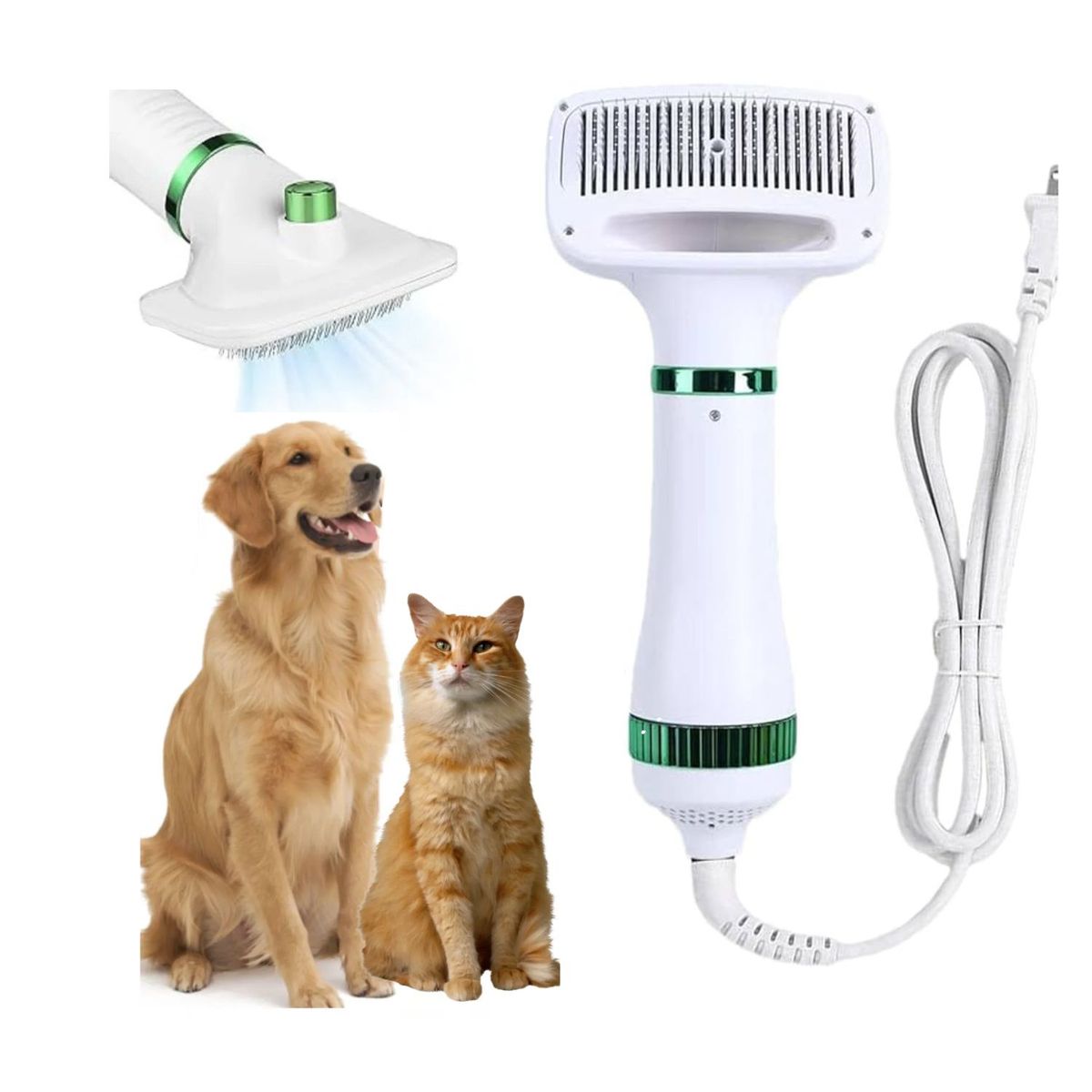 OEM - Peine secador de Pelo de Mascotas con Botón Quita Pelos