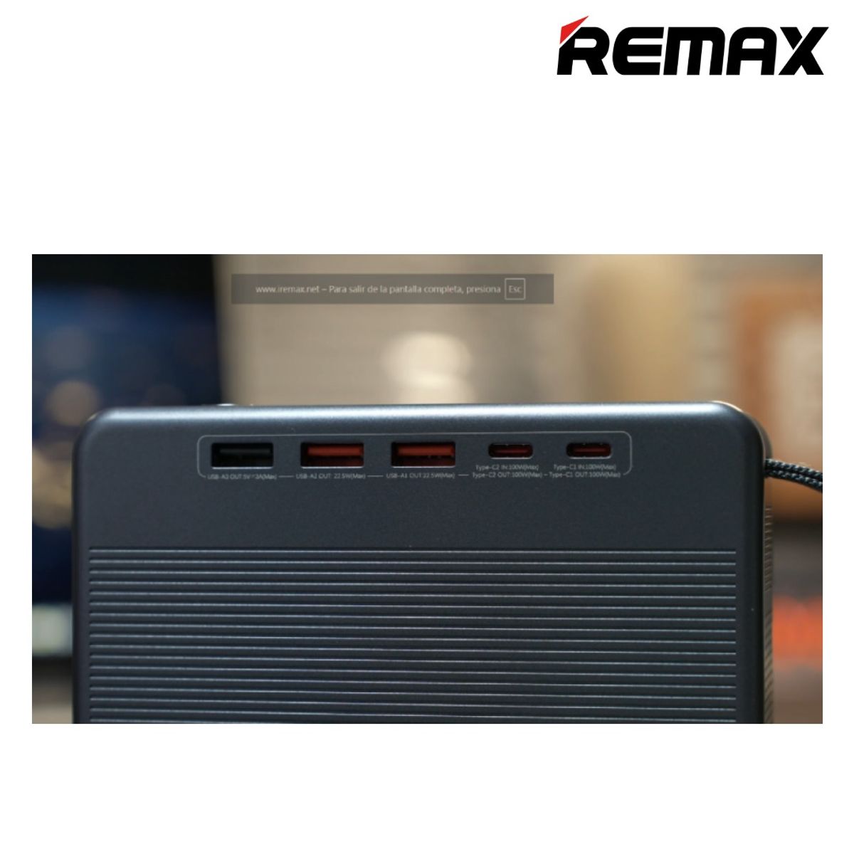REMAX - Power Bank 60000mAh 100W Con Luz Led Remax FP-6