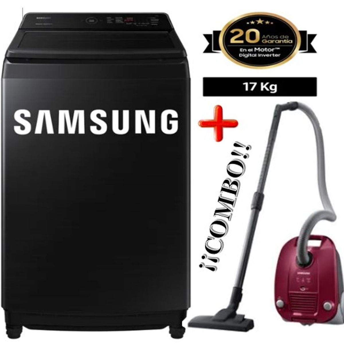 SAMSUNG - Lavadora SAMSUNG Carga Superior 17Kg WA17CG6441BVPE+ASPIRADORA
