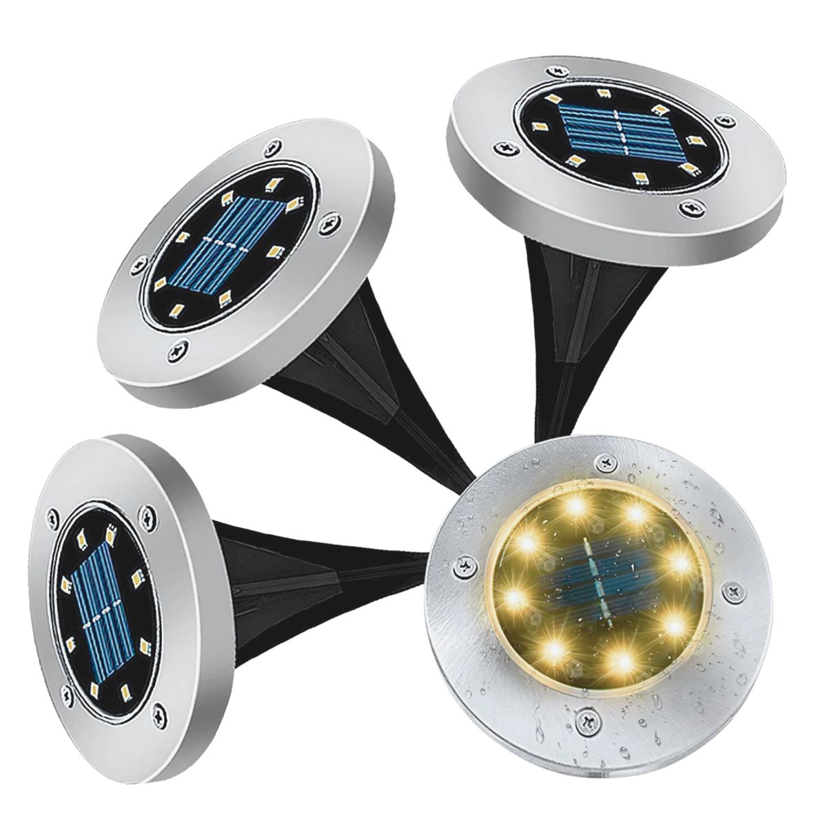 GENERICO - Luz solar de disco para Jardín - Pack de 4 und