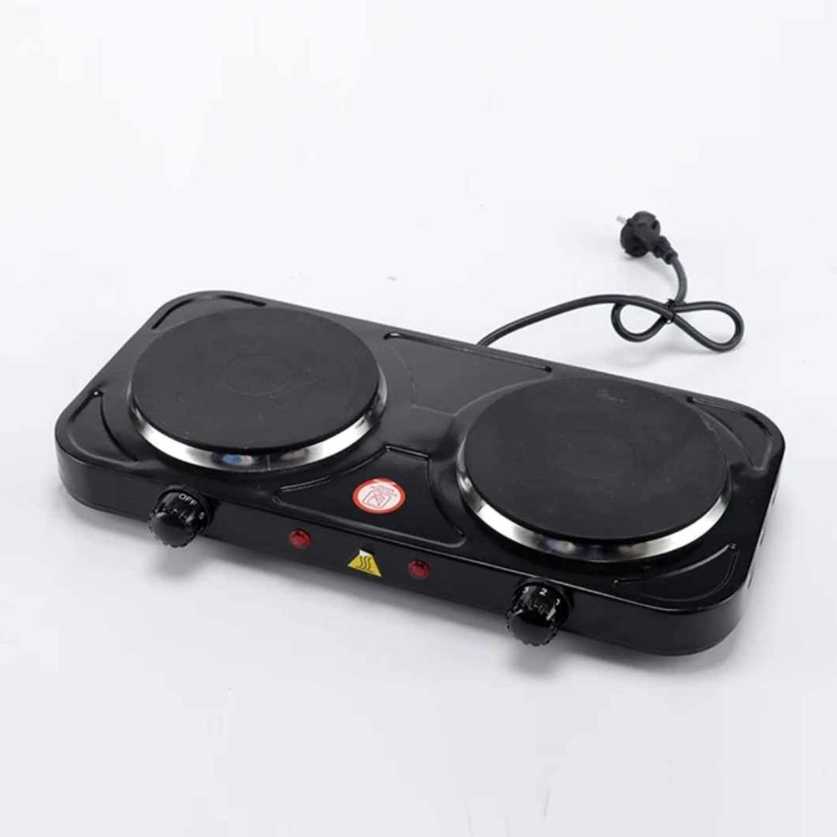 GENERICO - Cocina Electrica 2 Hornillas de Mesa Portatil Moderna en Negro