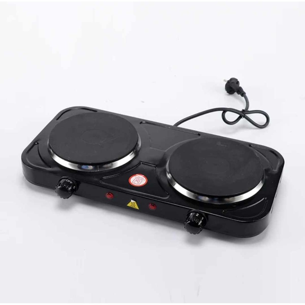 GENERICO - Cocina Electrica 2 Hornillas de Mesa Portatil Moderna en Negro