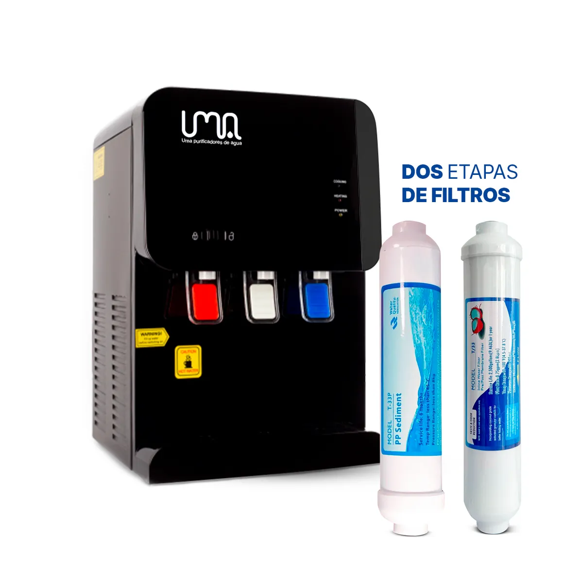 UMA - mini dispensador de agua UltraBlack con filtros