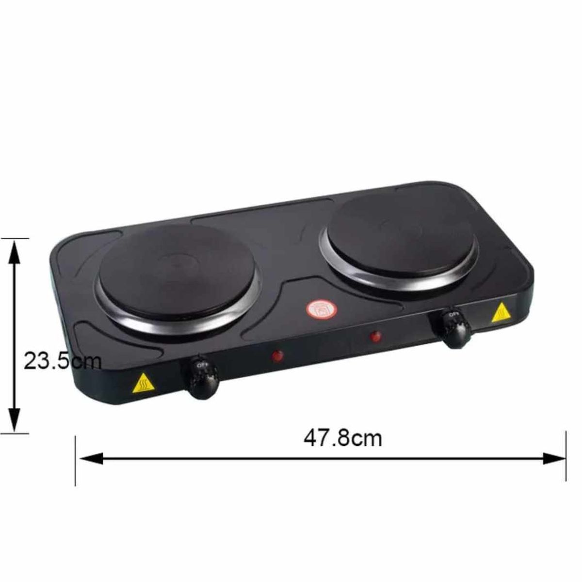GENERICO - Cocina Electrica 2 Hornillas de Portatil Mesa Moderna en Negro