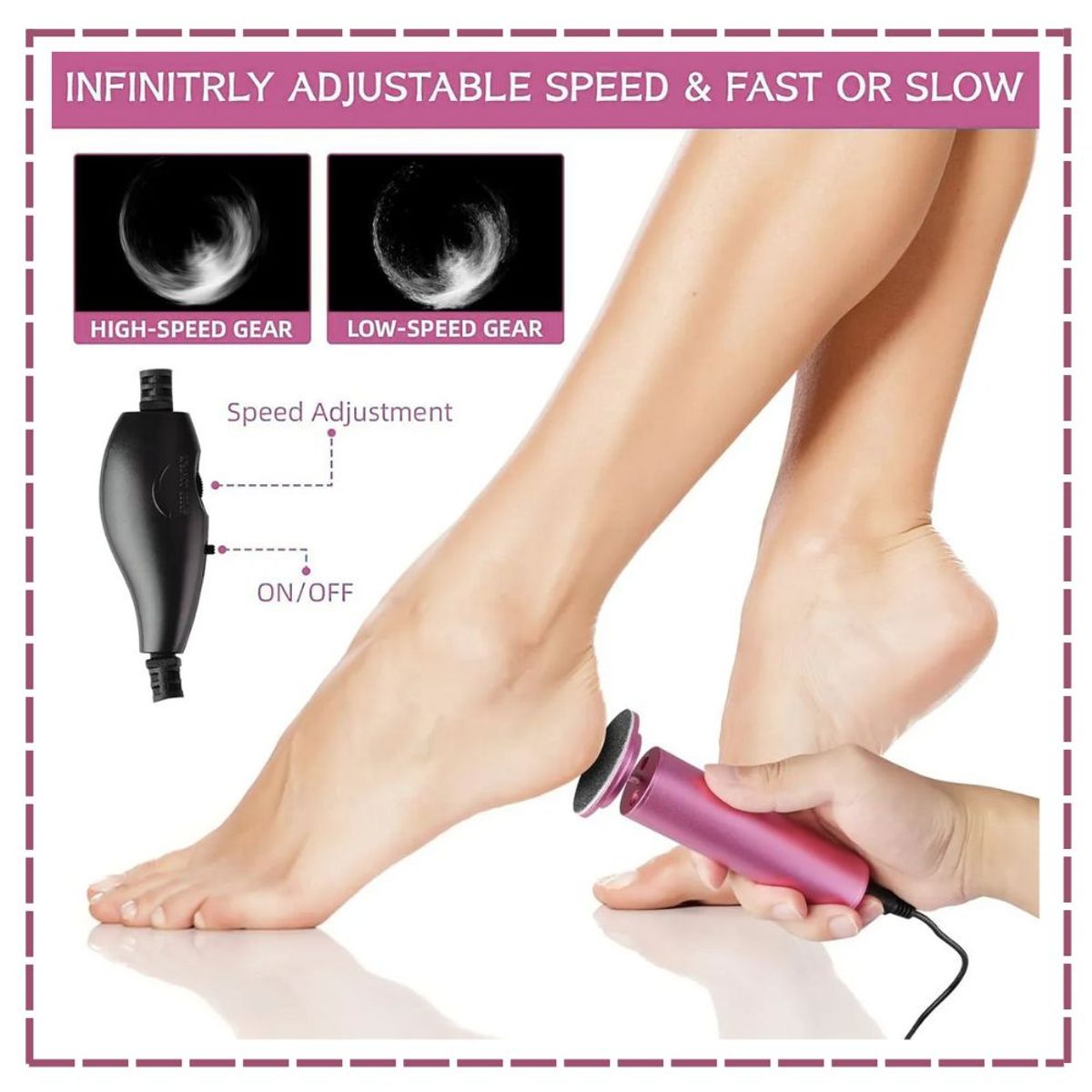 GENERICO - Removedor De Callos Eléctrico Con 60 Discos-Fucsia