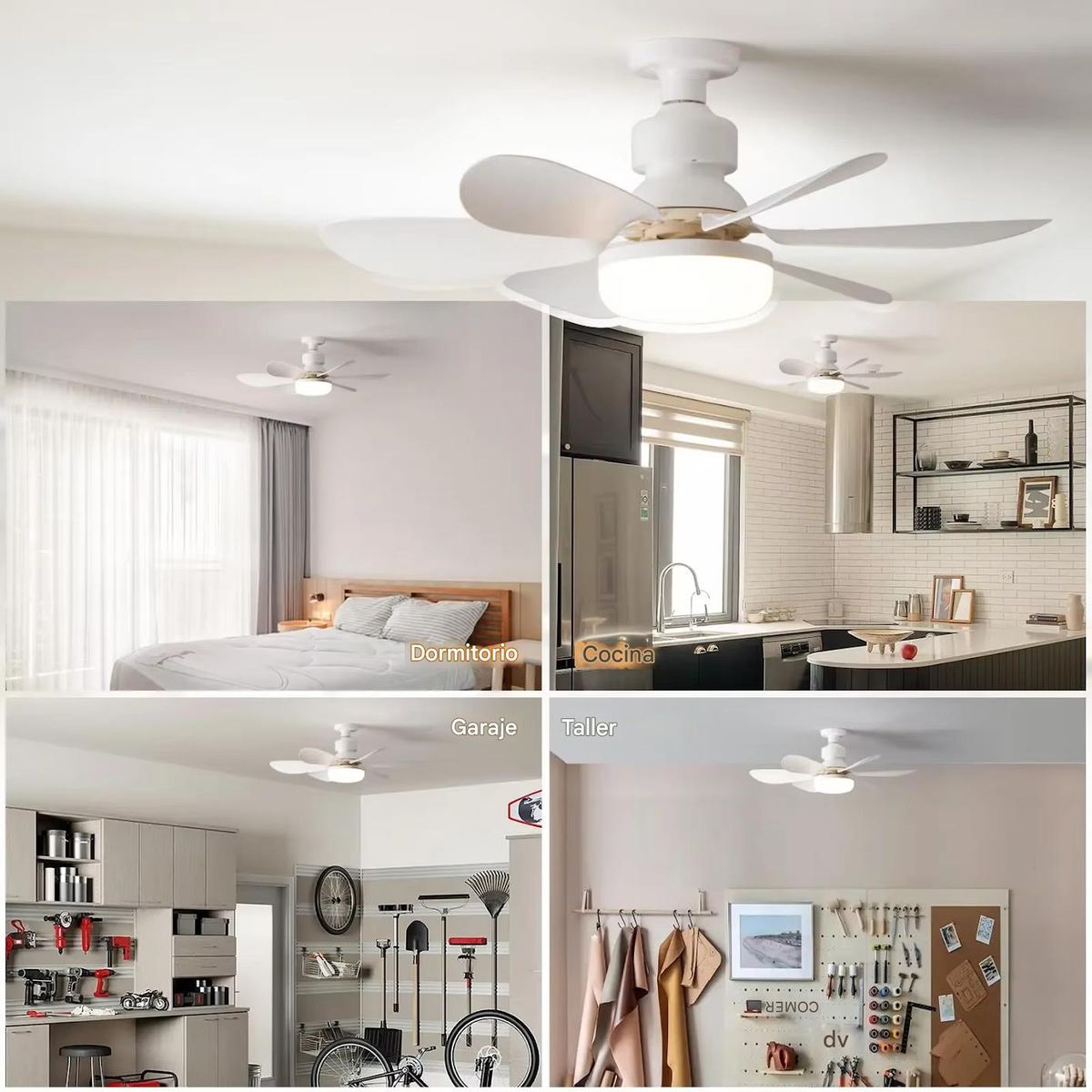 GENERICO - Foco Ventilador de techo E27 de 40W con función de luz LED