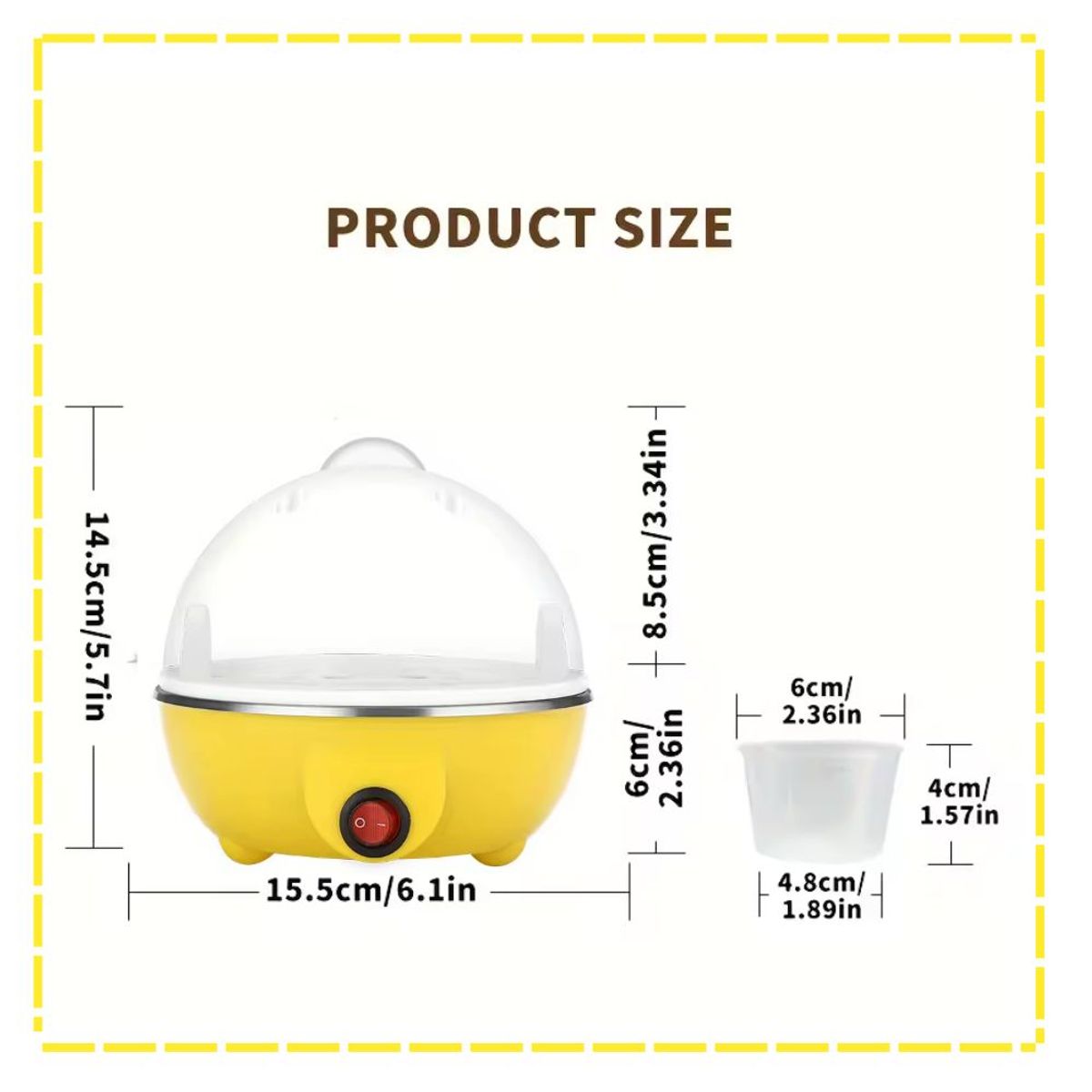 GENERICO - Hervidor de Huevos al Vapor Amarillo BM-01EP
