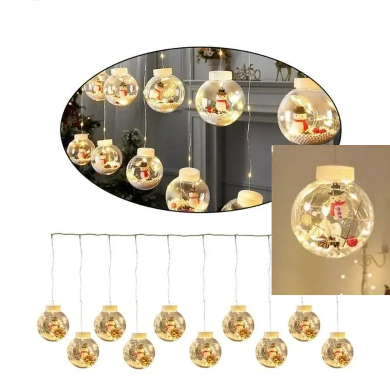 GENERICO - Luces navideñas esfera con figuras de navidad 3mts