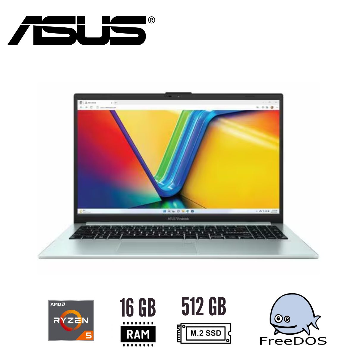 ASUS - Notebook ASUS Vivobook Go 15 E1504FA-NJ545 15.6" Ryzen 5 7520U 16GB 512GB Radeon Graphics FreeDOS
