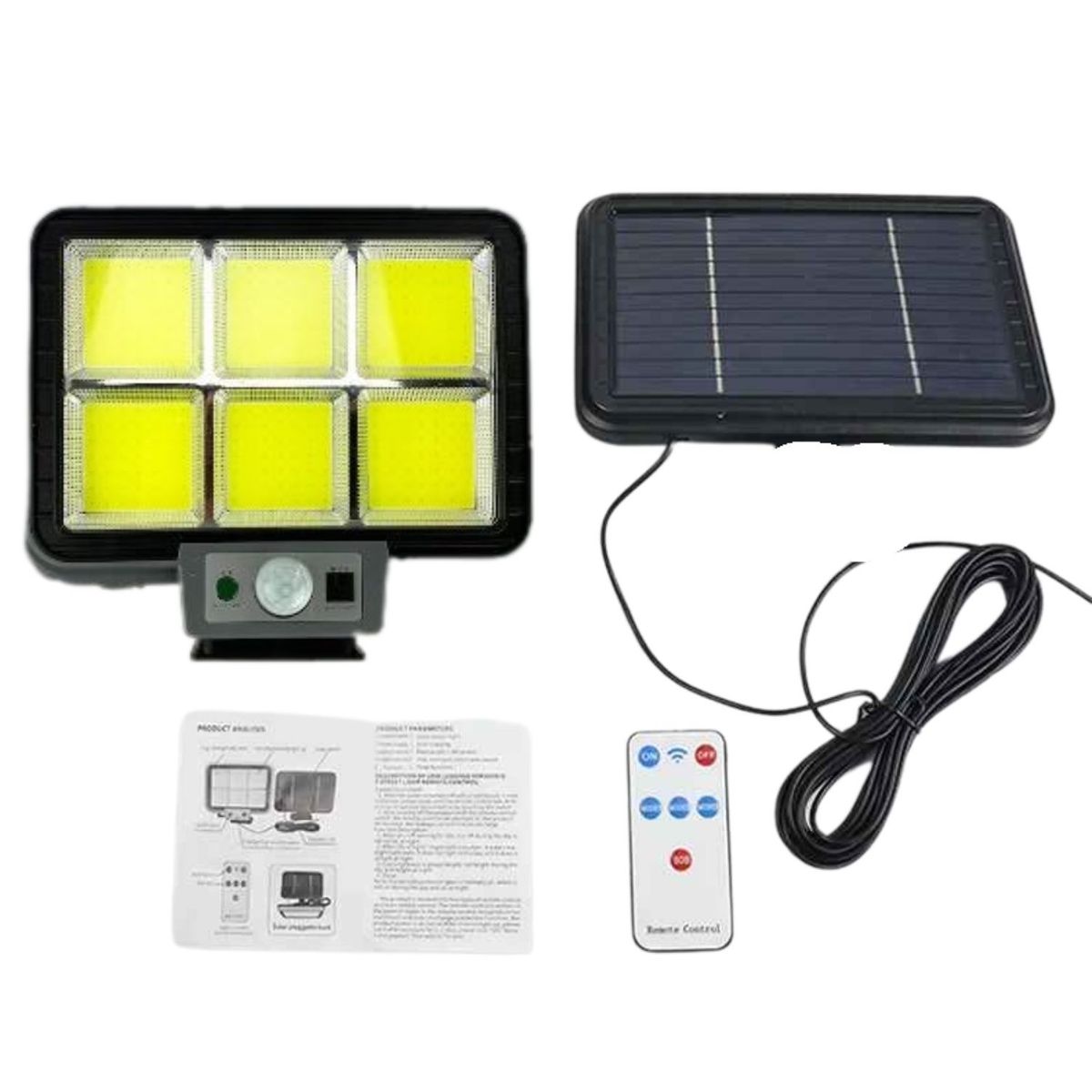 OEM - Lampara Solar 6 Celdas 120 LED Exterior