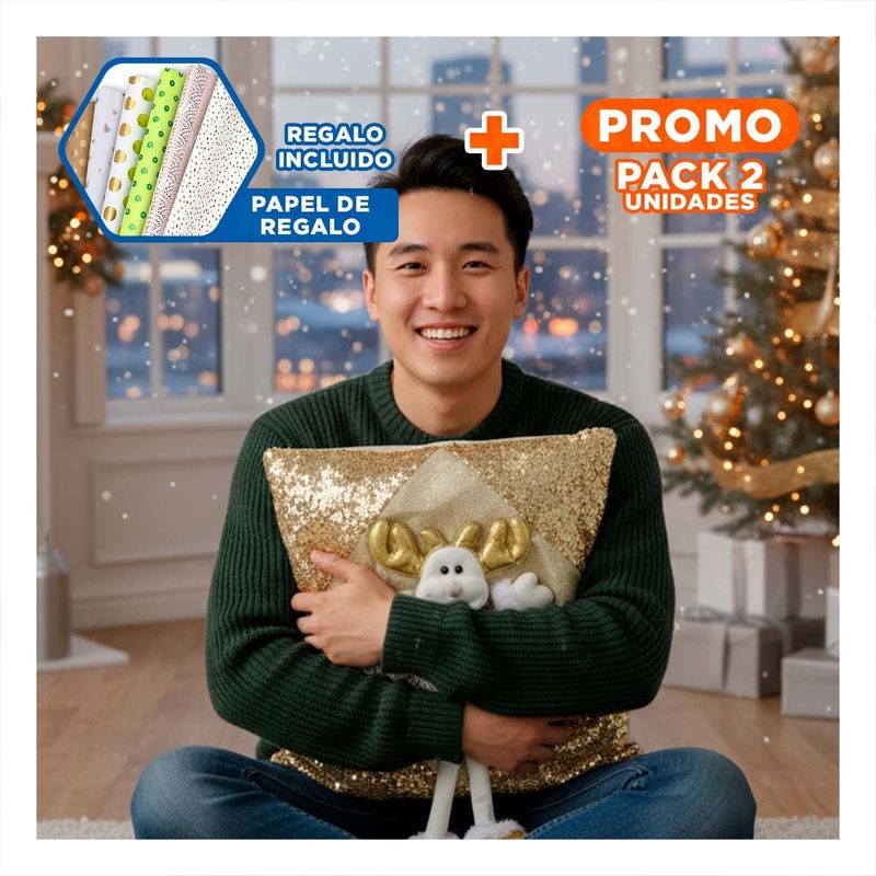 GENERICO - Pack2 Cubierta con Interior Rombo en Dorad Y+Papel de Regalo