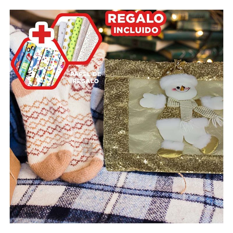 GENERICO - Forro de Muñeco de Nieve en Dorado Y+Papel de Regalo