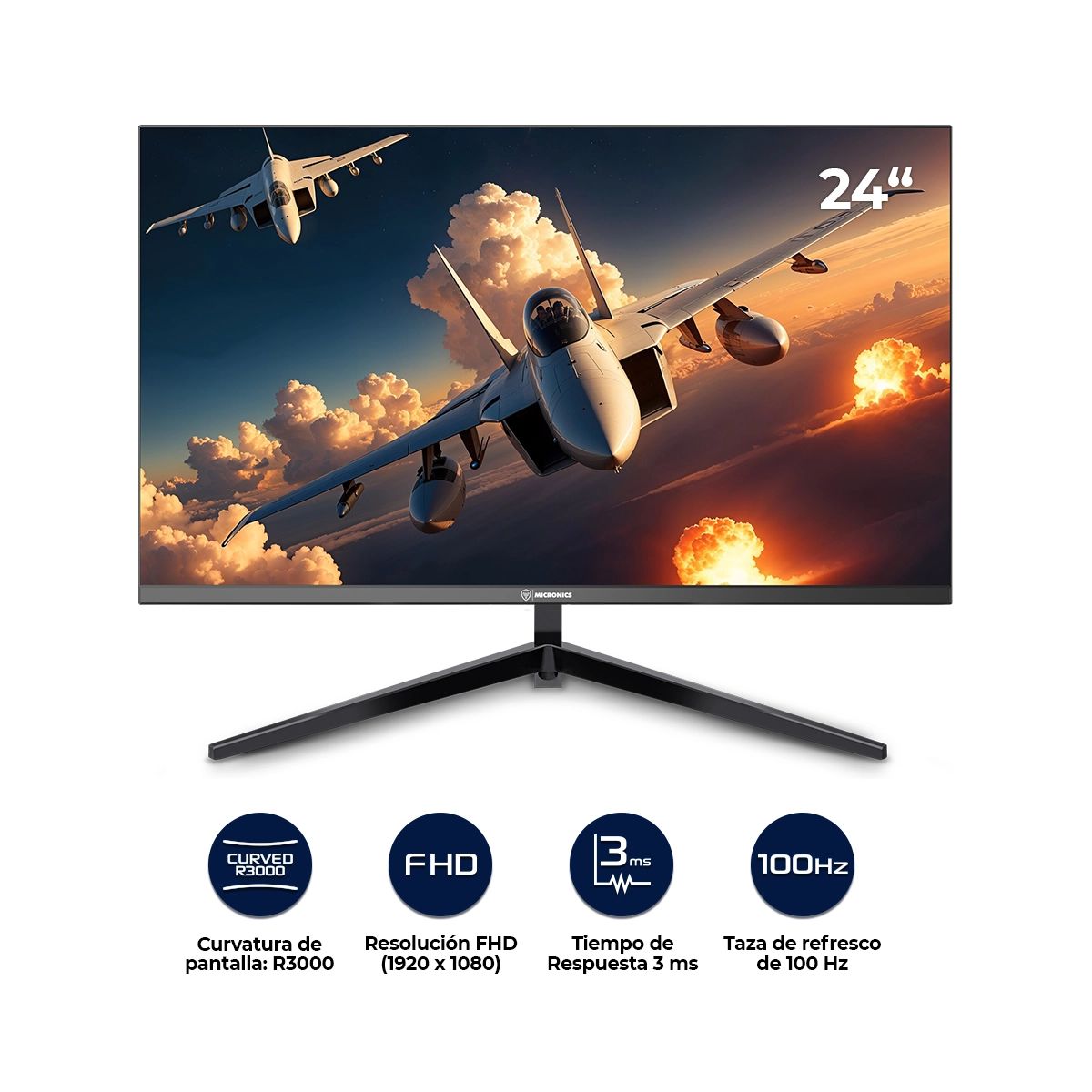 MICRONICS - Monitor Curvo Gaming 24 100Hz FHD Micronics Brickell MIC DG24FC-100