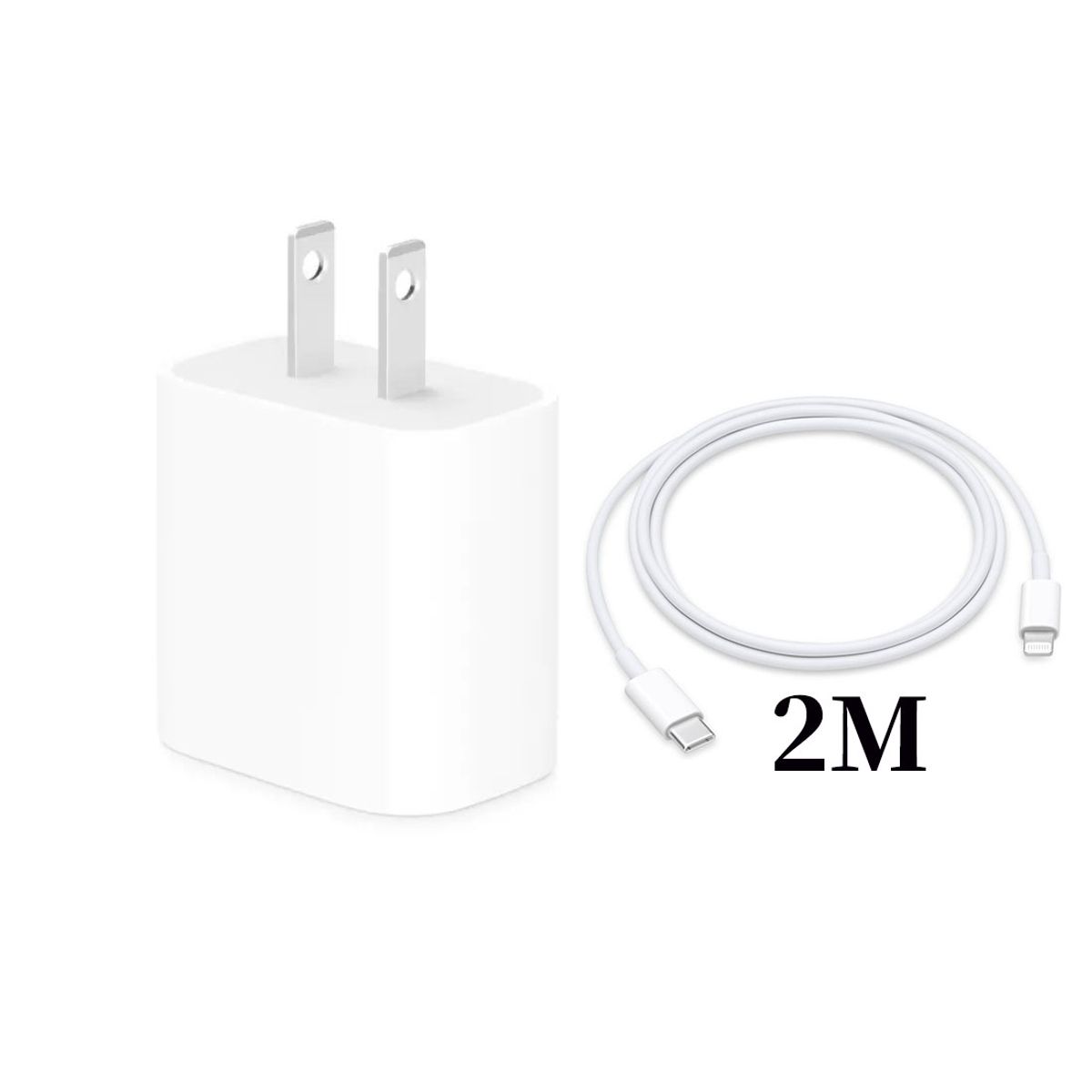 APPLE - Cargador Apple 20w Carga Rápida + Cable Usb-C A Lightning 2 Mt