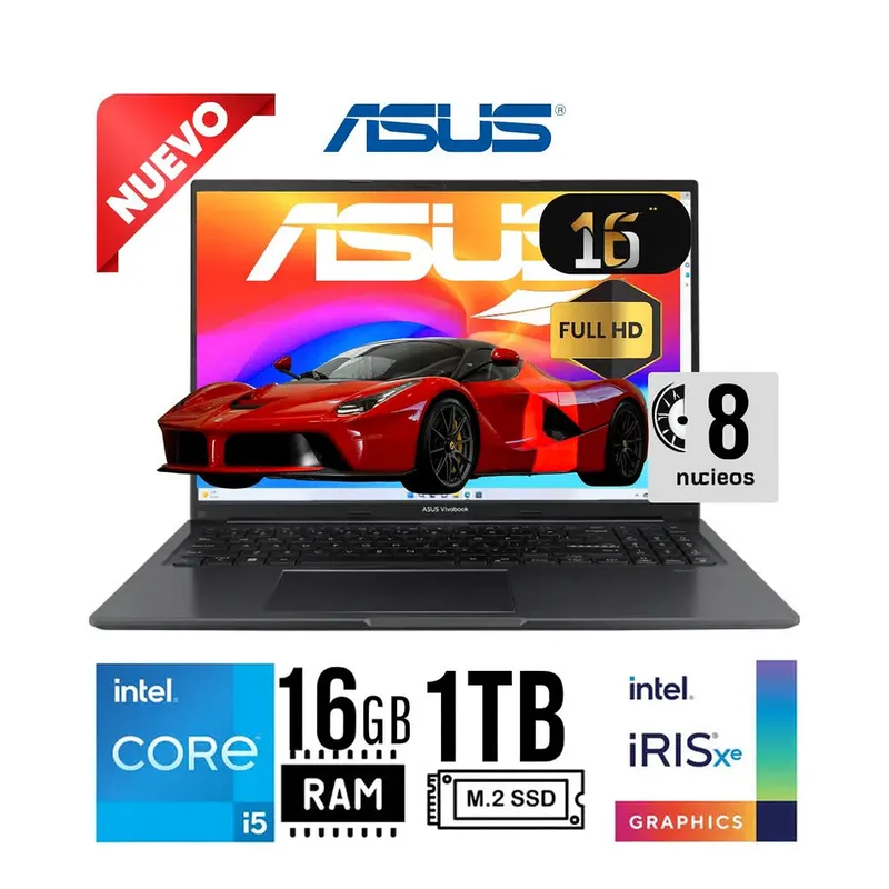 ASUS - LAPTOP ASUS VIVOBOOK 16 I5 13420H 16GB 1TB SSD FULL HD W11 Lector HUELLA
