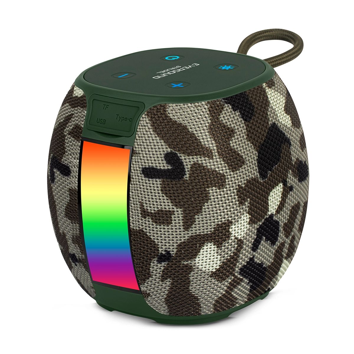 EVERSOUND - Parlante portátil BT TWS LUZ RGB FM Eversound Strudel EV500