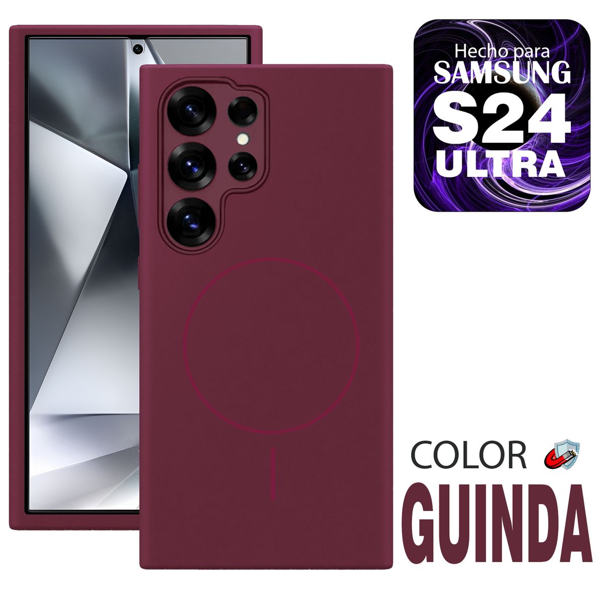 GENERICO - Case Silicone Compatible para Samsung S24 ULTRA Guinda