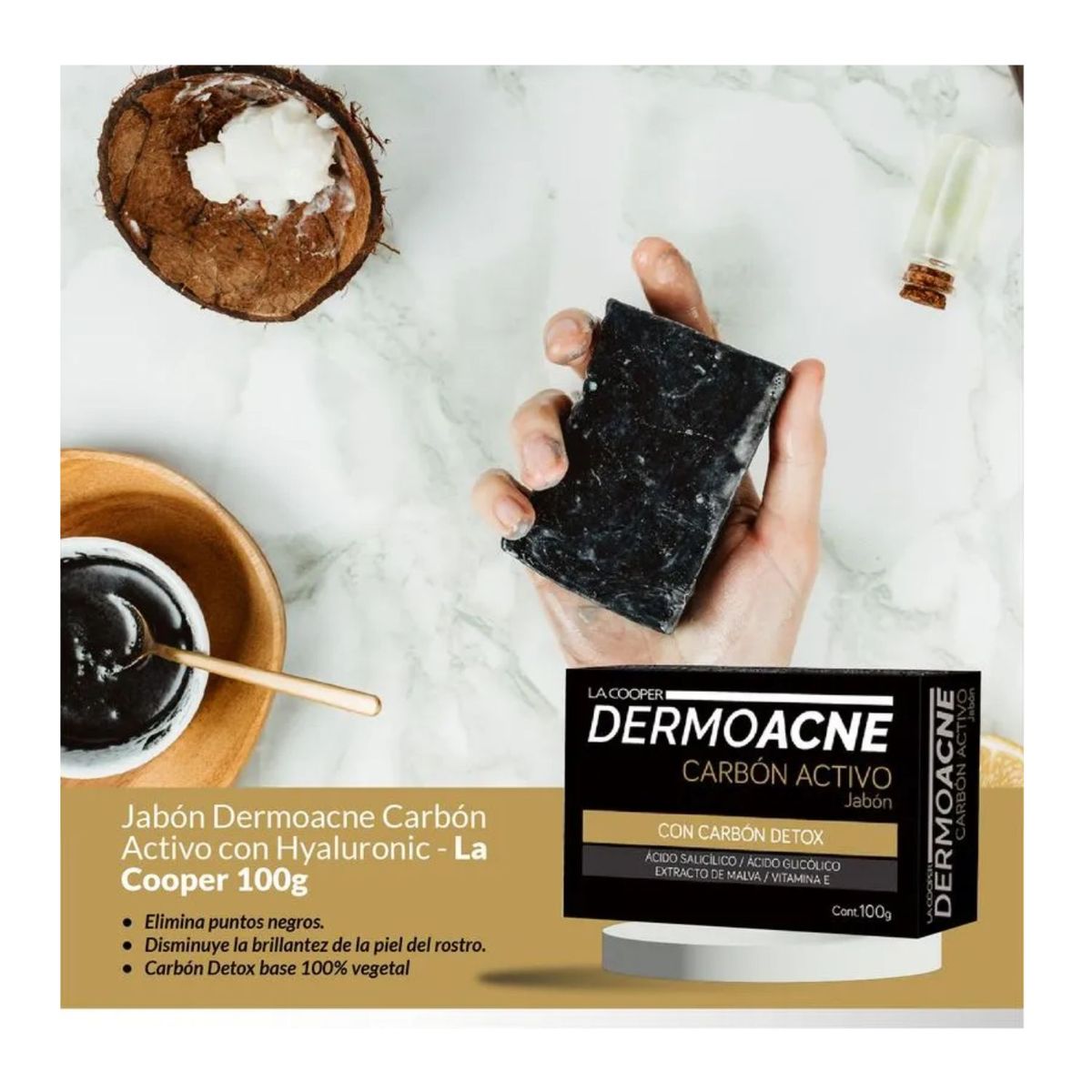 OEM - Jabón Facial Carbón Activo - DERMOACNE x2 und