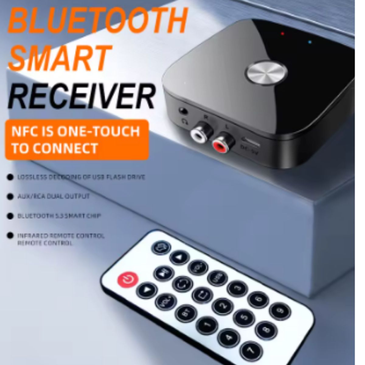 GENERICO - Adaptador Bluetooth Receptor Hifi Rca Auxiliar T68