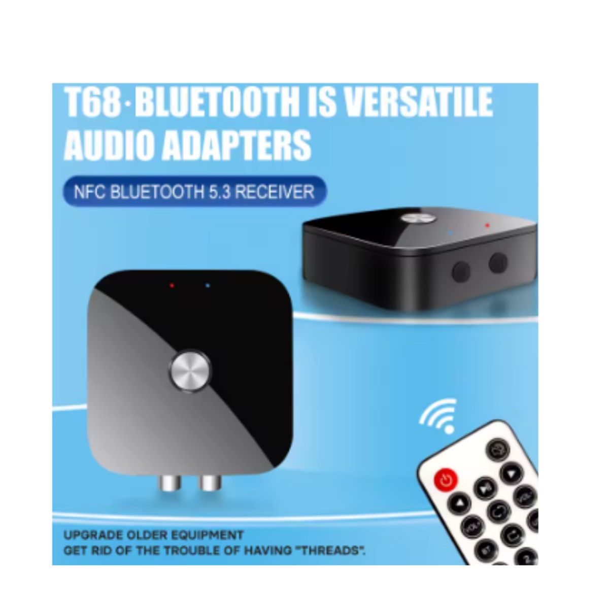 GENERICO - Adaptador Bluetooth Receptor Hifi Rca Auxiliar T68