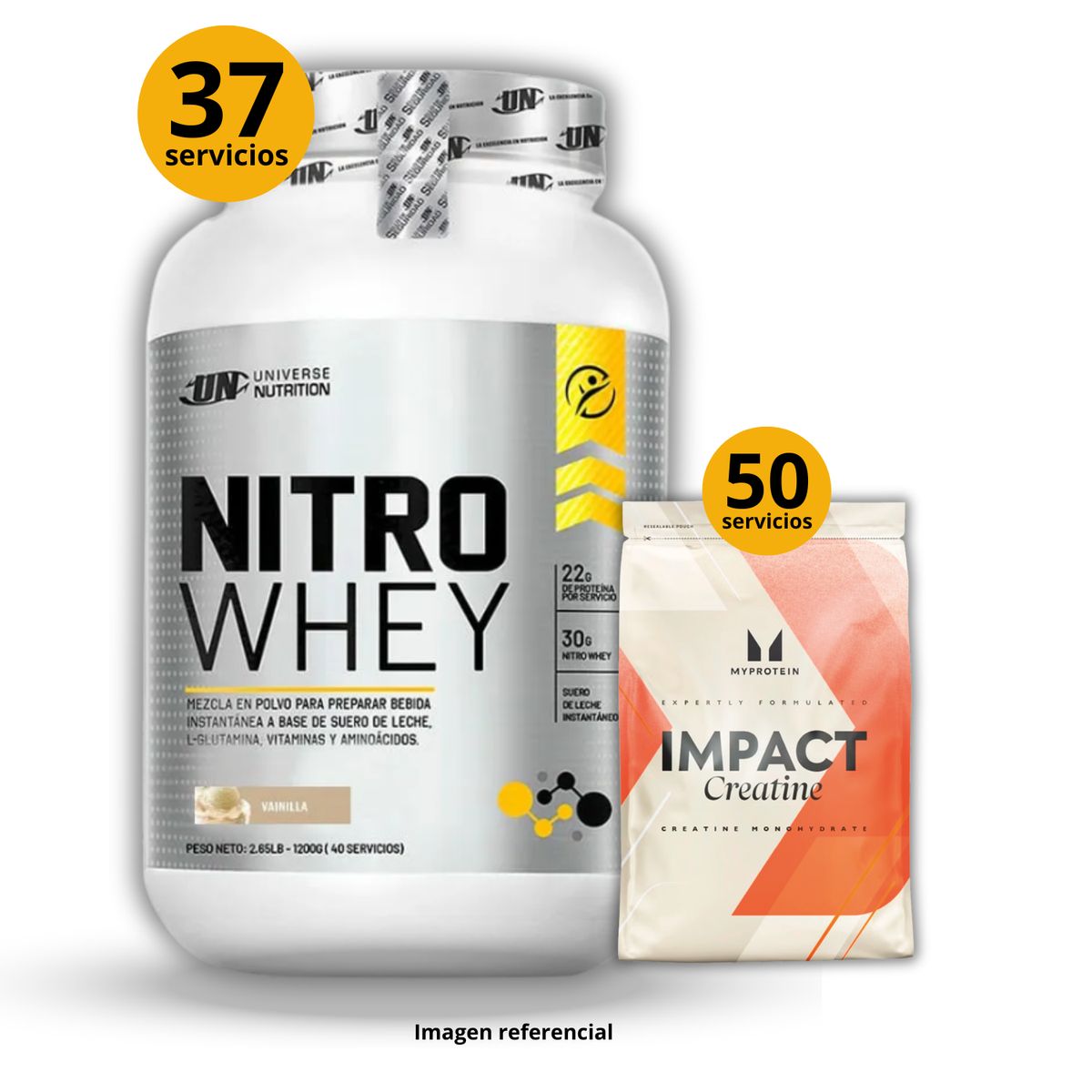 UNIVERSE NUTRITION - Proteína Nitro whey de 1kg Vainilla + Creatina Myprotein de 250gr