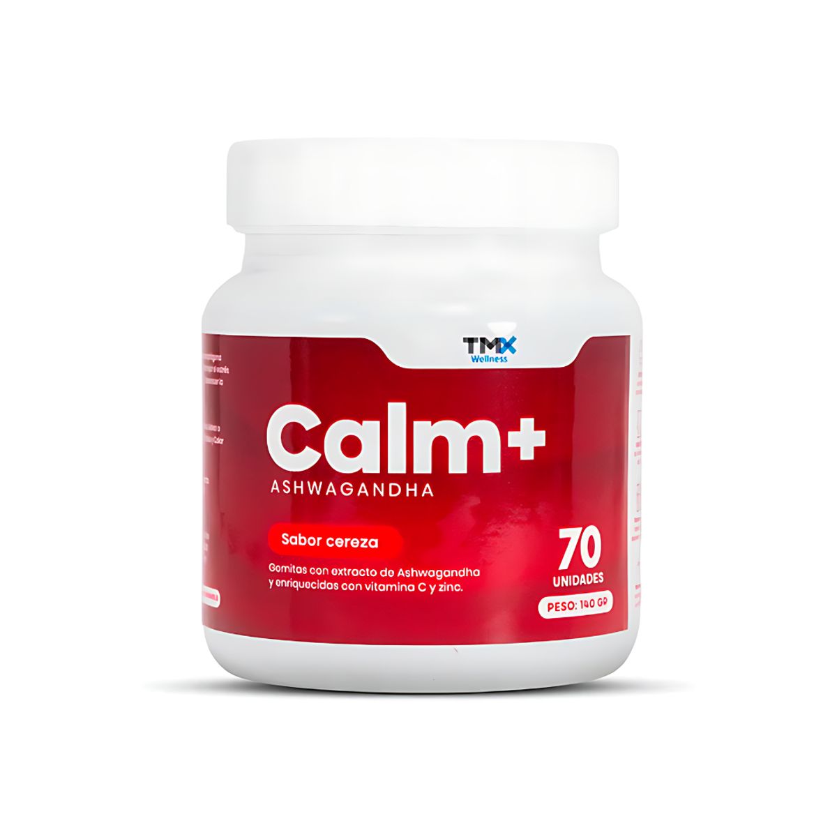 GENERICO - Gomitas Calm+ - Ashwagandha TMX Wellness 70 unidades - Cereza + Portaproteina