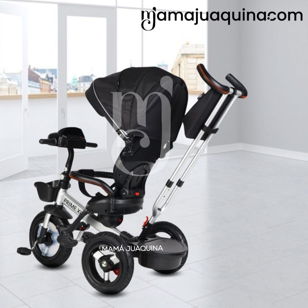 BABY - Triciclo Guiador Giratorio «PRIME XL» para Niños Black