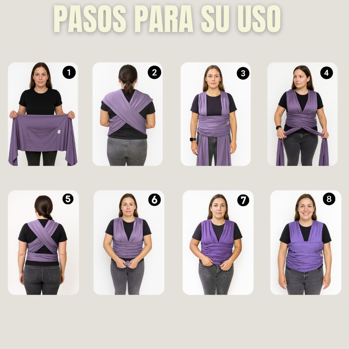 CERDITA - FULAR PARA BEBÉ CON BOLSILLO COLOR LILA