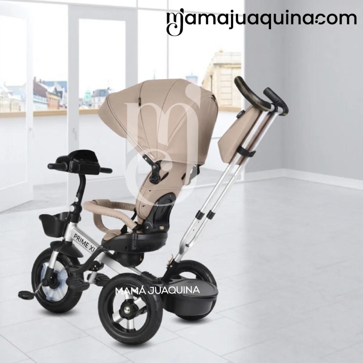BABY - Triciclo Guiador Giratorio «PRIME XL» para Niños Beige