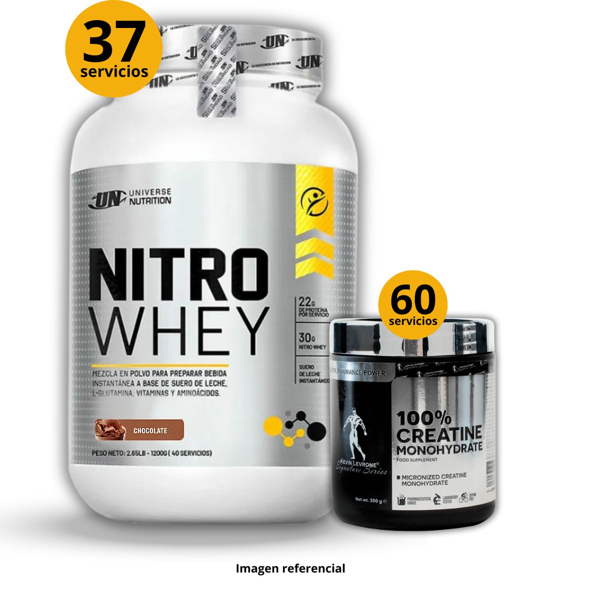 UNIVERSE NUTRITION - Proteína Nitro whey de 1kg Chocolate + Creatina Kevin Levrone de 300gr